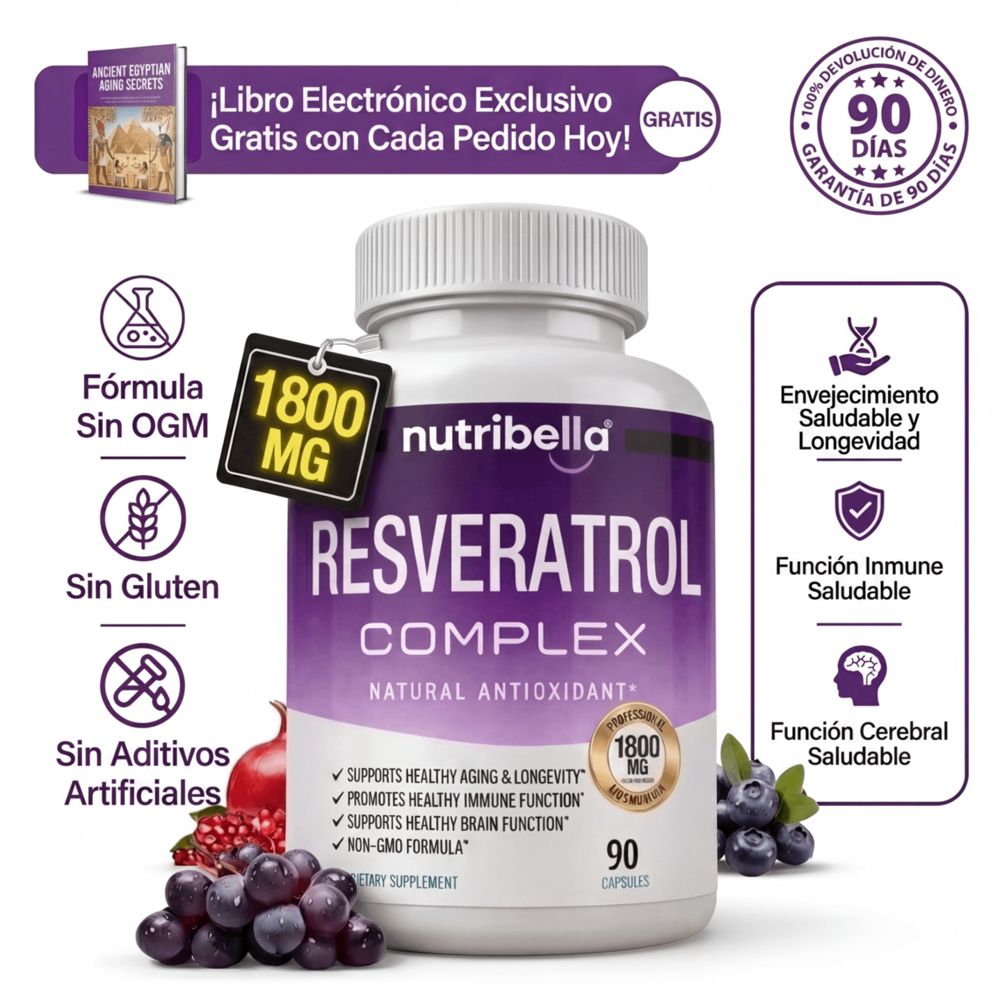 Nutribella™ Complejo de Resveratrol 1800mg