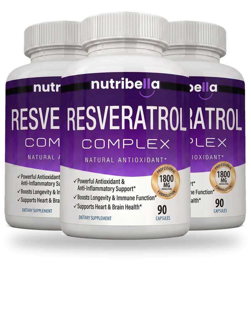 Three bottles of Nutribella Resveratrol Complex 1800mg