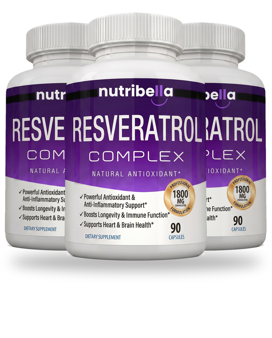 Three bottles of Nutribella Resveratrol Complex 1800mg