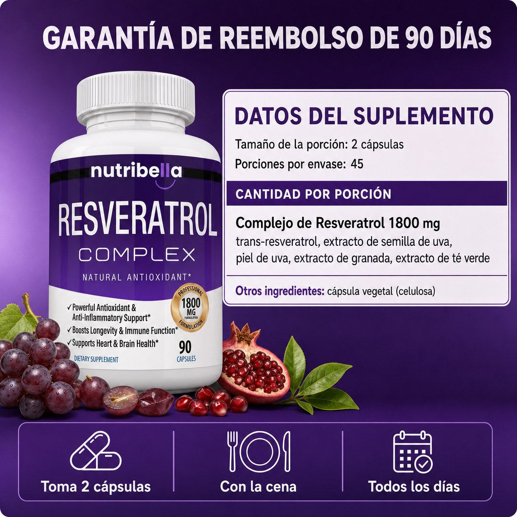 Nutribella Resveratrol Complex 1800mg - imagen 3