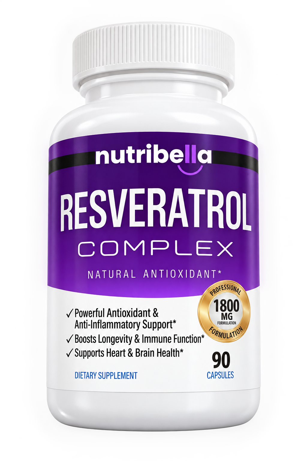 Frasco del producto Nutribella Resveratrol Complex